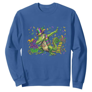Funny Dabbing Alligator 67 Mardi Gras Six Seven Meme Sweatshirt TS11 Royal Blue Print Your Wear