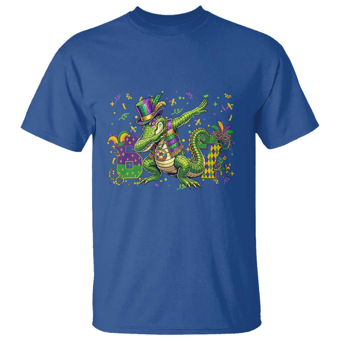 Funny Dabbing Alligator 67 Mardi Gras Six Seven Meme T Shirt TS11 Royal Blue Print Your Wear