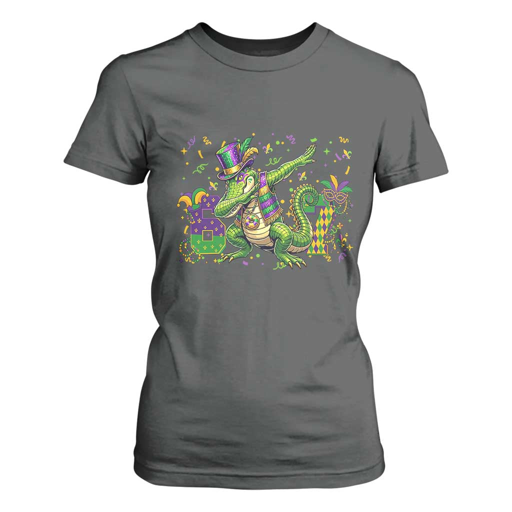 Funny Dabbing Alligator 67 Mardi Gras Six Seven Meme T Shirt For Women TS11 Dark Heather Print Your Wear