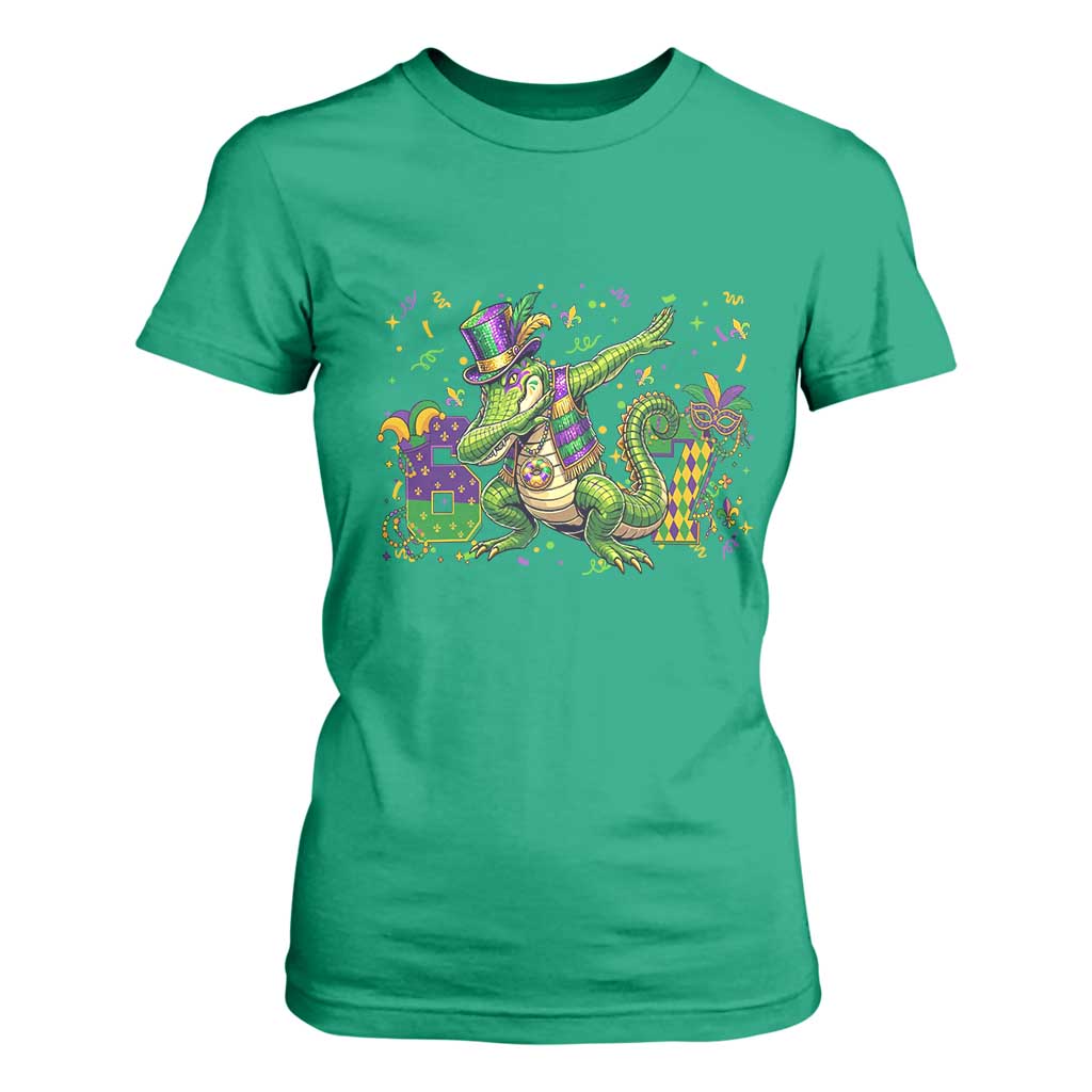 Funny Dabbing Alligator 67 Mardi Gras Six Seven Meme T Shirt For Women TS11 Irish Green Print Your Wear