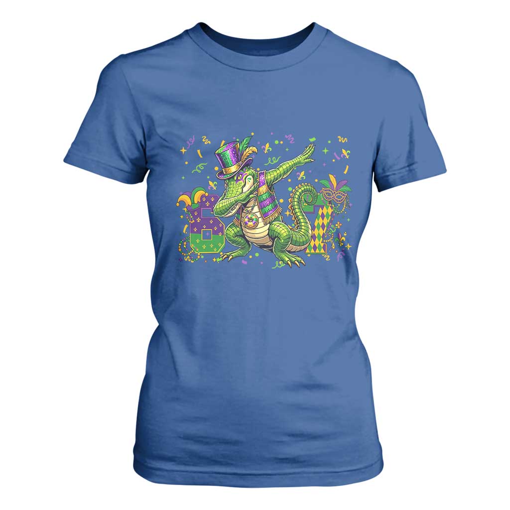 Funny Dabbing Alligator 67 Mardi Gras Six Seven Meme T Shirt For Women TS11 Royal Blue Print Your Wear