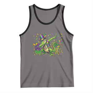 Funny Dabbing Alligator 67 Mardi Gras Six Seven Meme Tank Top TS11 Deep Heather Black Print Your Wear