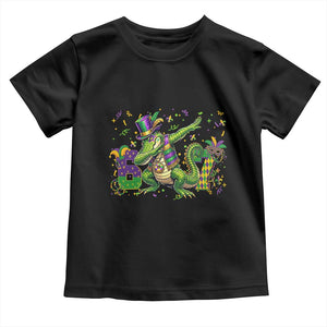 Funny Dabbing Alligator 67 Mardi Gras Six Seven Meme Toddler T Shirt TS11 Black Print Your Wear