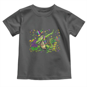 Funny Dabbing Alligator 67 Mardi Gras Six Seven Meme Toddler T Shirt TS11 Dark Heather Print Your Wear