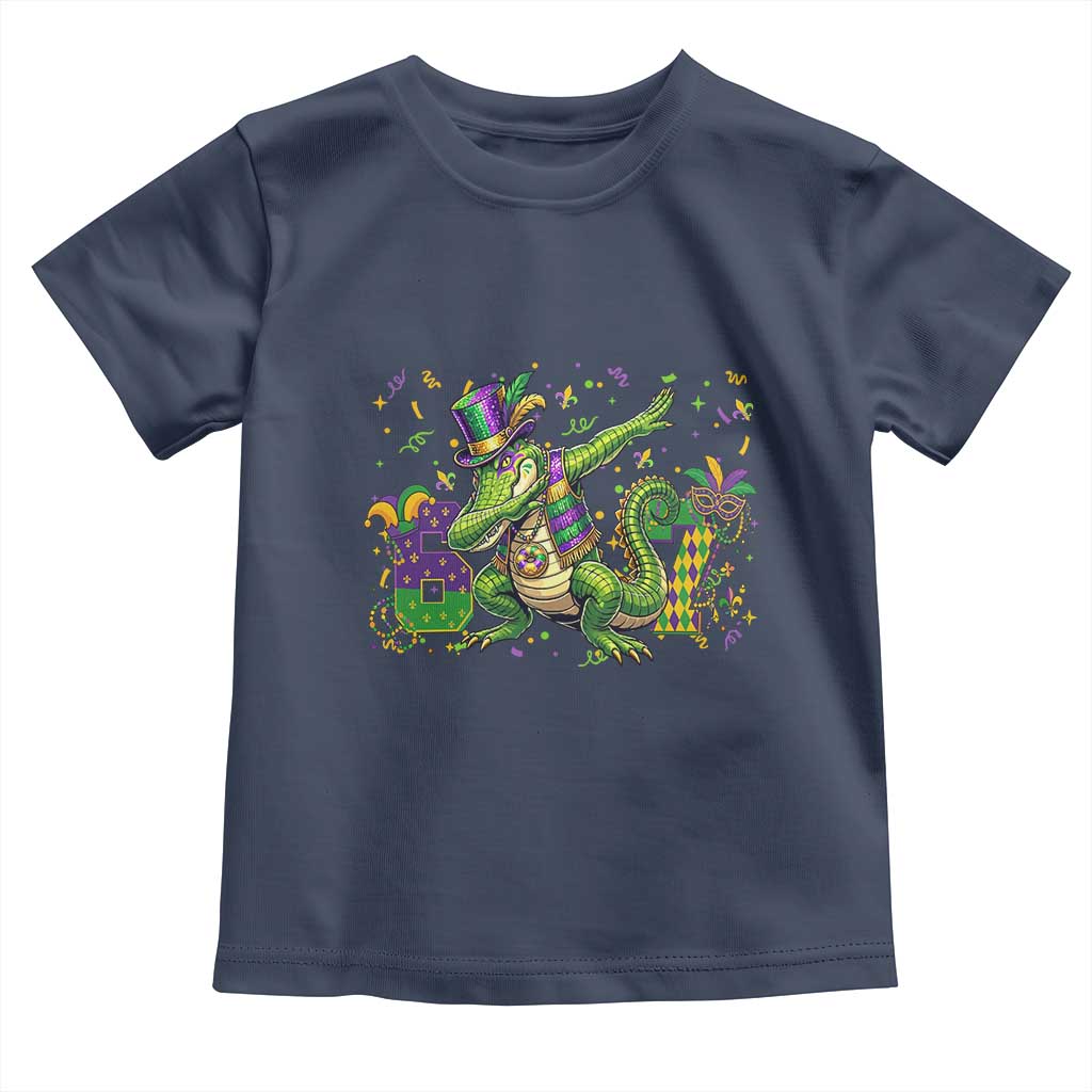 Funny Dabbing Alligator 67 Mardi Gras Six Seven Meme Toddler T Shirt TS11 Navy Print Your Wear