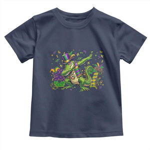 Funny Dabbing Alligator 67 Mardi Gras Six Seven Meme Toddler T Shirt TS11 Navy Print Your Wear