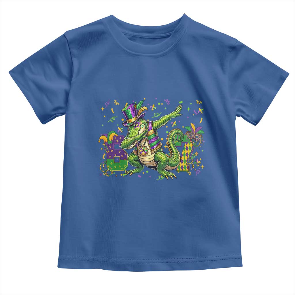 Funny Dabbing Alligator 67 Mardi Gras Six Seven Meme Toddler T Shirt TS11 Royal Blue Print Your Wear