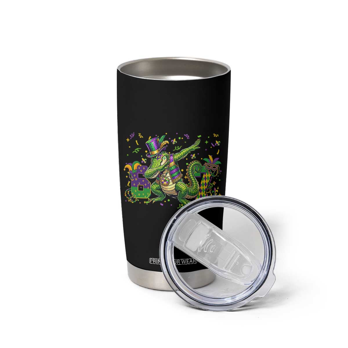 Funny Dabbing Alligator 67 Mardi Gras Six Seven Meme Tumbler Cup TS11 Print Your Wear
