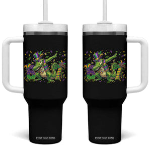 Funny Dabbing Alligator 67 Mardi Gras Six Seven Meme Tumbler With Handle TS11 One Size: 40 oz Black Print Your Wear
