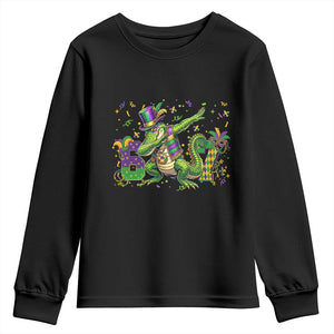 Funny Dabbing Alligator 67 Mardi Gras Six Seven Meme Youth Sweatshirt TS11 Black Print Your Wear