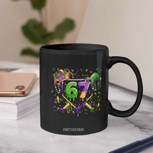 Funny Baseball Mardi Gras 67 Ice Cream Drip Coffee Mug Six Seven Meme Carnival TS11 Print Your Wear