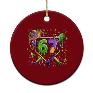 Funny Baseball Mardi Gras 67 Ice Cream Drip Ceramic Ornament Six Seven Meme Carnival TS11 1pc Red Print Your Wear