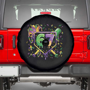 Funny Baseball Mardi Gras 67 Ice Cream Drip Spare Tire Cover Six Seven Meme Carnival TS11 Black Print Your Wear