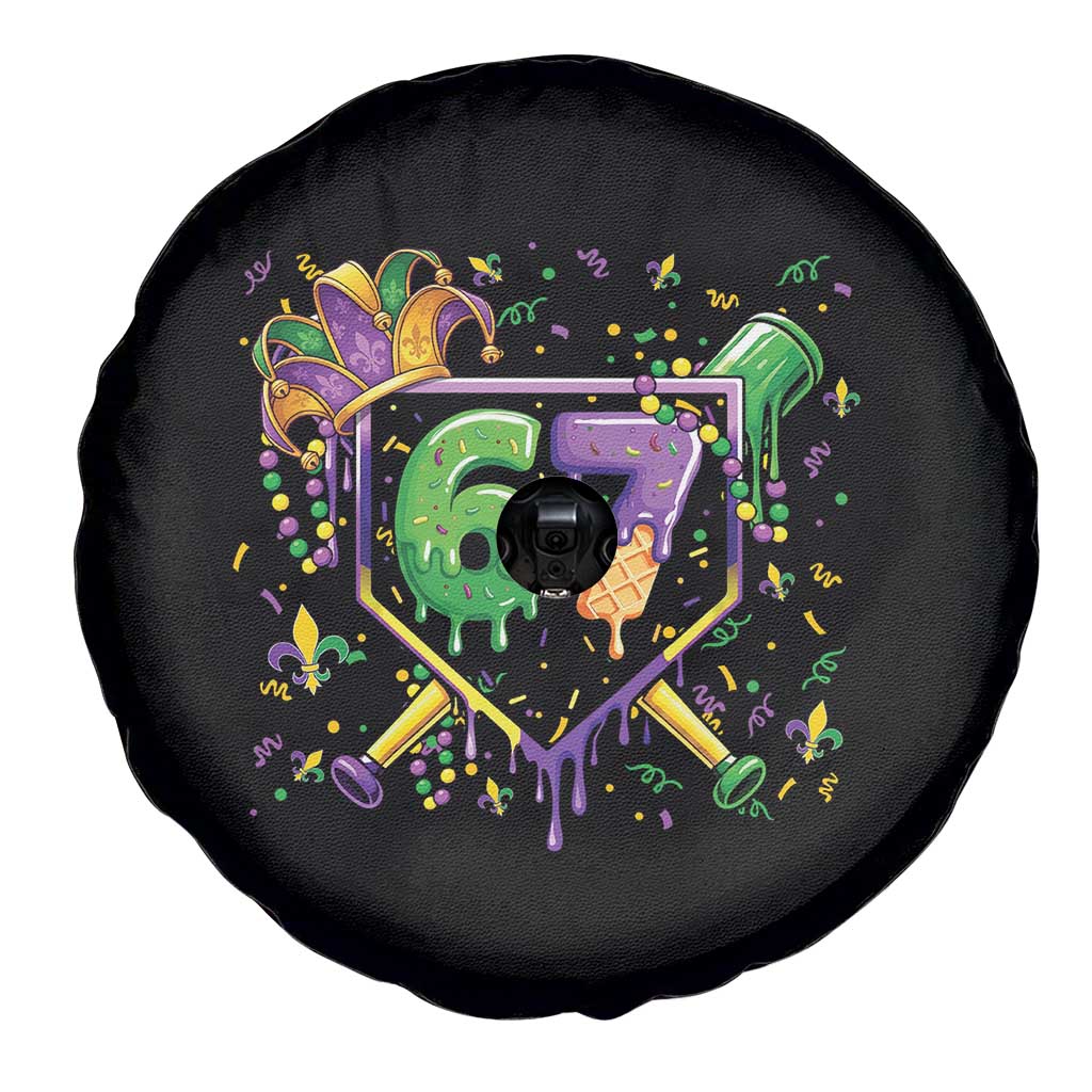 Funny Baseball Mardi Gras 67 Ice Cream Drip Spare Tire Cover Six Seven Meme Carnival TS11 Print Your Wear