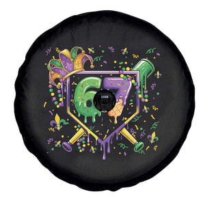 Funny Baseball Mardi Gras 67 Ice Cream Drip Spare Tire Cover Six Seven Meme Carnival TS11 Print Your Wear