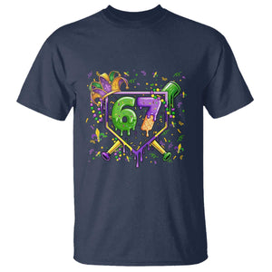 Funny Baseball Mardi Gras 67 Ice Cream Drip T Shirt Six Seven Meme Carnival TS11 Navy Print Your Wear