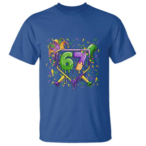 Funny Baseball Mardi Gras 67 Ice Cream Drip T Shirt Six Seven Meme Carnival TS11 Royal Blue Print Your Wear