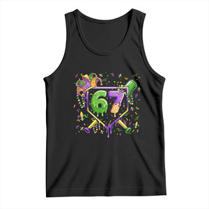 Funny Baseball Mardi Gras 67 Ice Cream Drip Tank Top Six Seven Meme Carnival TS11 Black Print Your Wear