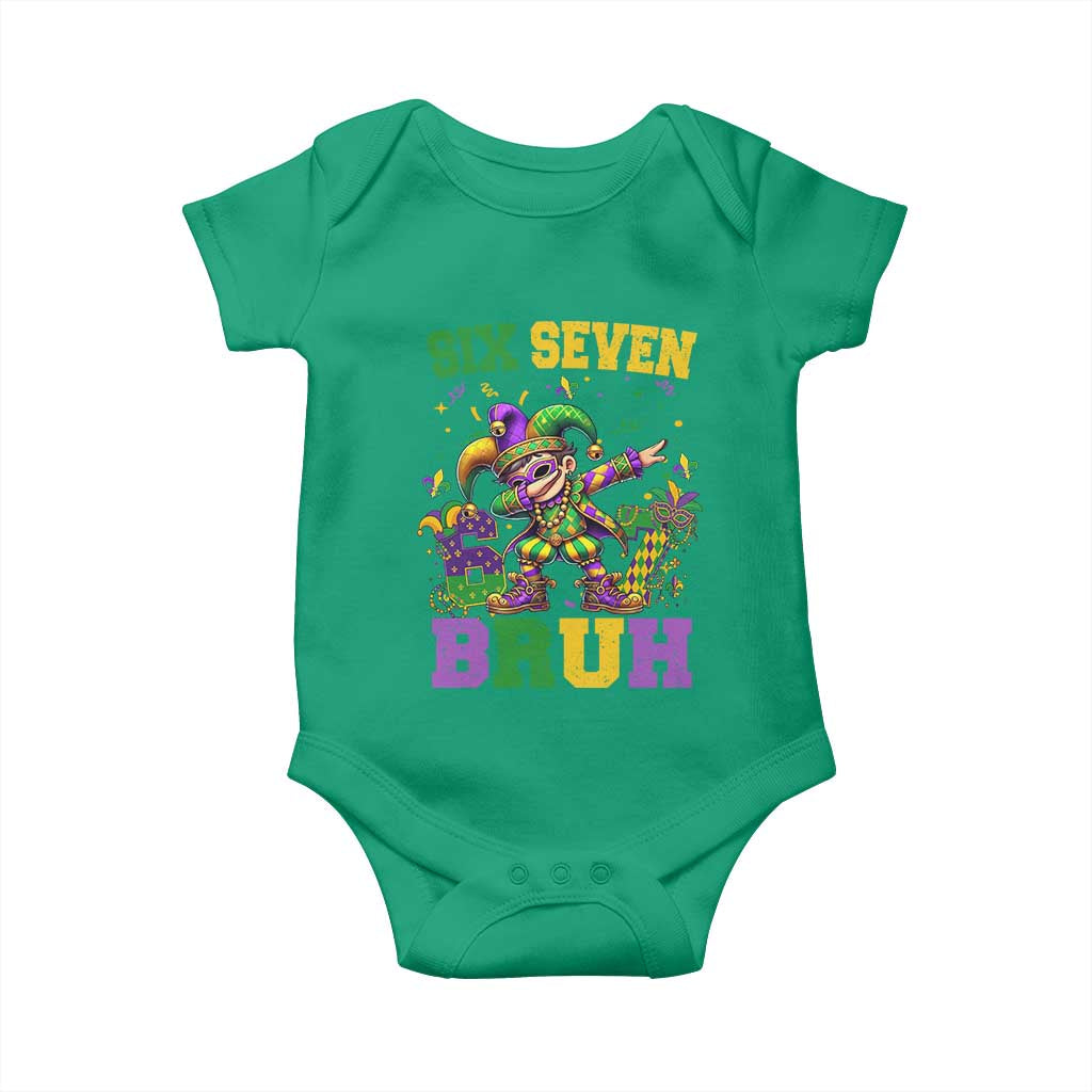Funny 67 Mardi Gras Baby Onesie Six Seven Bruh Dabbing Jester TS11 Irish Green Print Your Wear
