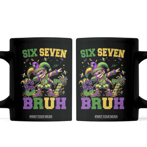 Funny 67 Mardi Gras Coffee Mug Six Seven Bruh Dabbing Jester TS11 Black Print Your Wear