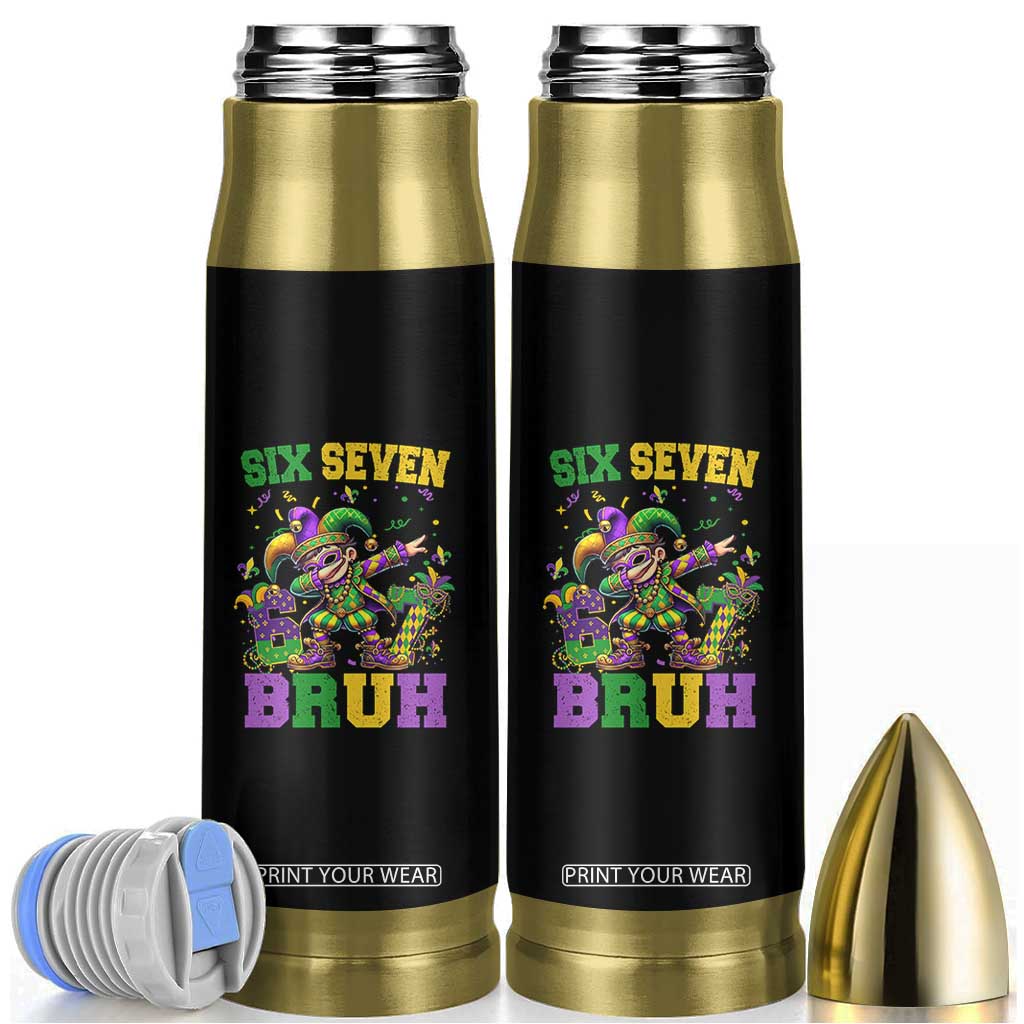 Funny 67 Mardi Gras Bullet Tumbler Six Seven Bruh Dabbing Jester TS11 Black Print Your Wear