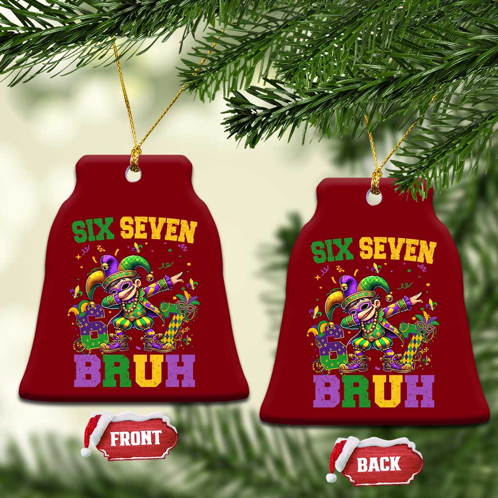 Funny 67 Mardi Gras Ceramic Ornament Six Seven Bruh Dabbing Jester TS11 Print Your Wear
