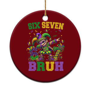 Funny 67 Mardi Gras Ceramic Ornament Six Seven Bruh Dabbing Jester TS11 1pc Red Print Your Wear
