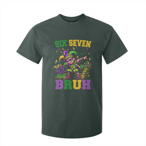 Funny 67 Mardi Gras T Shirt For Kid Six Seven Bruh Dabbing Jester TS11 Dark Forest Green Print Your Wear