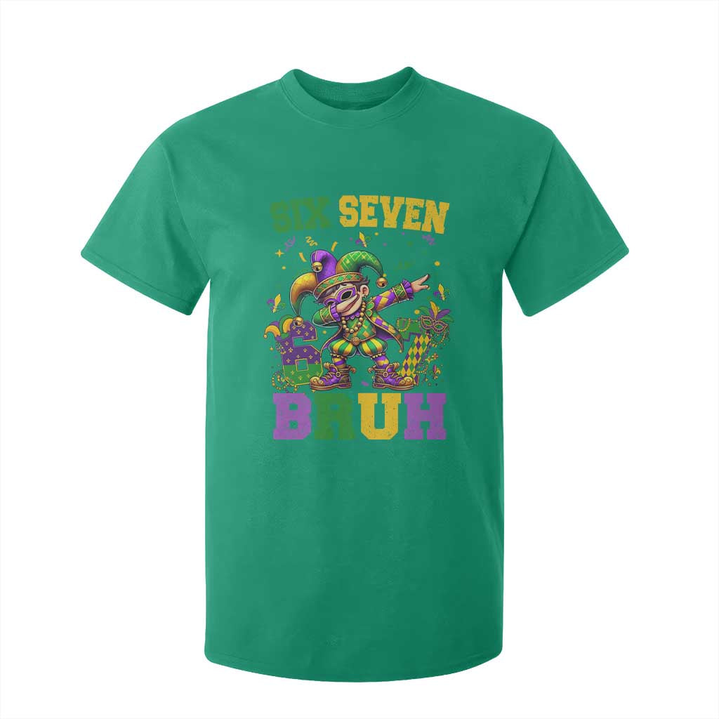 Funny 67 Mardi Gras T Shirt For Kid Six Seven Bruh Dabbing Jester TS11 Irish Green Print Your Wear