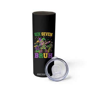 Funny 67 Mardi Gras Skinny Tumbler Six Seven Bruh Dabbing Jester TS11 Print Your Wear