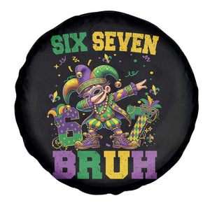 Funny 67 Mardi Gras Spare Tire Cover Six Seven Bruh Dabbing Jester TS11 Print Your Wear