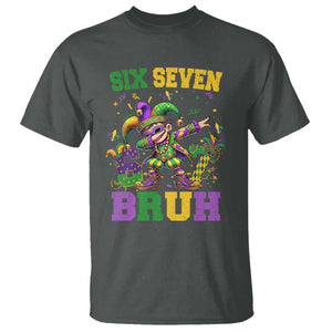 Funny 67 Mardi Gras T Shirt Six Seven Bruh Dabbing Jester TS11 Dark Heather Print Your Wear