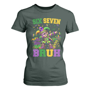 Funny 67 Mardi Gras T Shirt For Women Six Seven Bruh Dabbing Jester TS11 Dark Forest Green Print Your Wear