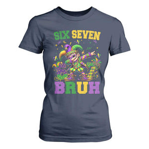 Funny 67 Mardi Gras T Shirt For Women Six Seven Bruh Dabbing Jester TS11 Navy Print Your Wear