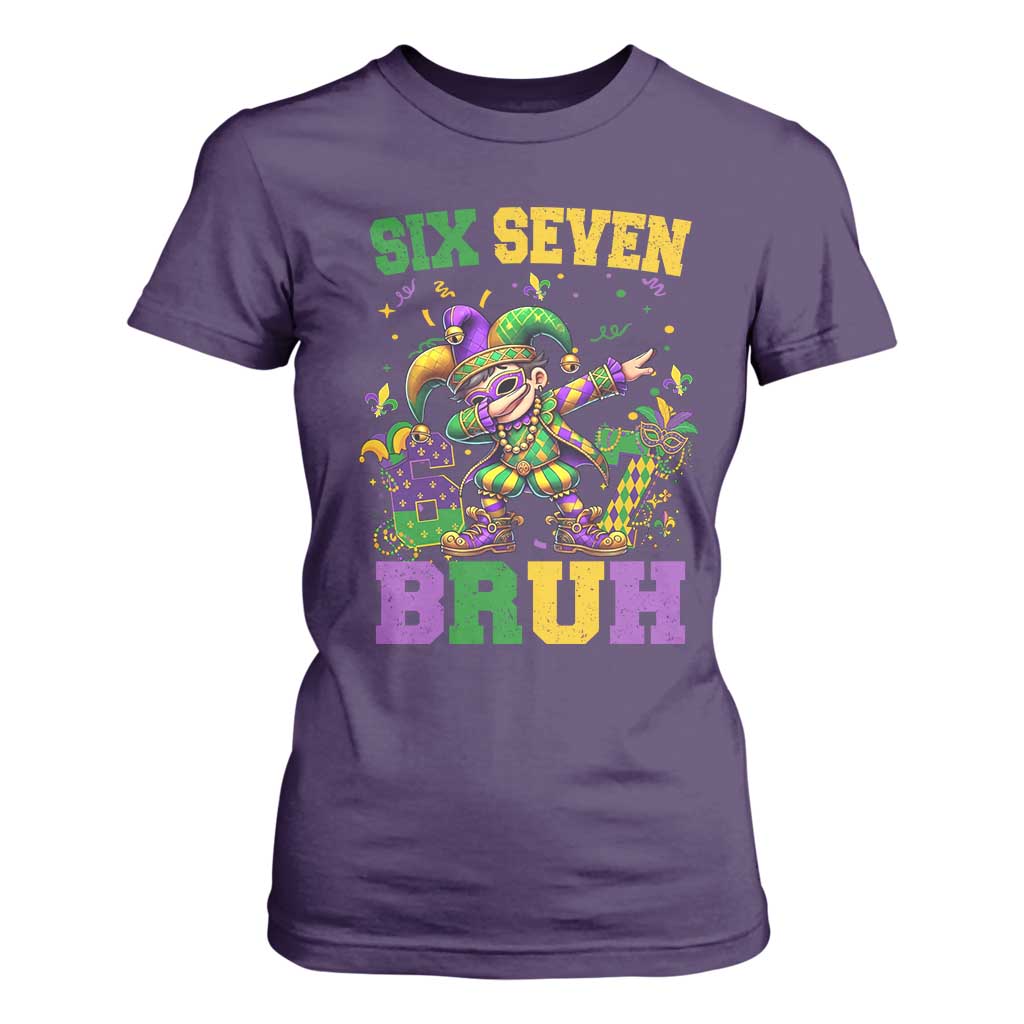 Funny 67 Mardi Gras T Shirt For Women Six Seven Bruh Dabbing Jester TS11 Purple Print Your Wear