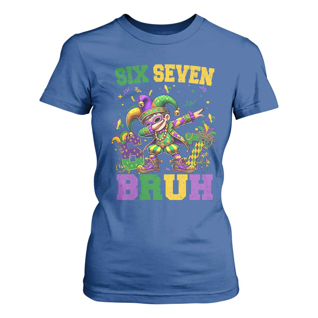 Funny 67 Mardi Gras T Shirt For Women Six Seven Bruh Dabbing Jester TS11 Royal Blue Print Your Wear