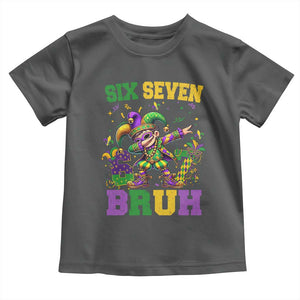 Funny 67 Mardi Gras Toddler T Shirt Six Seven Bruh Dabbing Jester TS11 Dark Heather Print Your Wear
