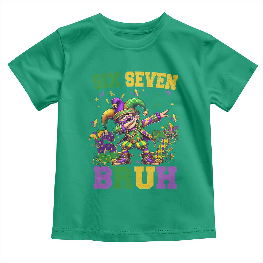 Funny 67 Mardi Gras Toddler T Shirt Six Seven Bruh Dabbing Jester TS11 Irish Green Print Your Wear
