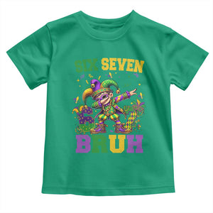 Funny 67 Mardi Gras Toddler T Shirt Six Seven Bruh Dabbing Jester TS11 Irish Green Print Your Wear