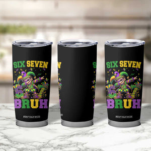 Funny 67 Mardi Gras Tumbler Cup Six Seven Bruh Dabbing Jester TS11 Print Your Wear
