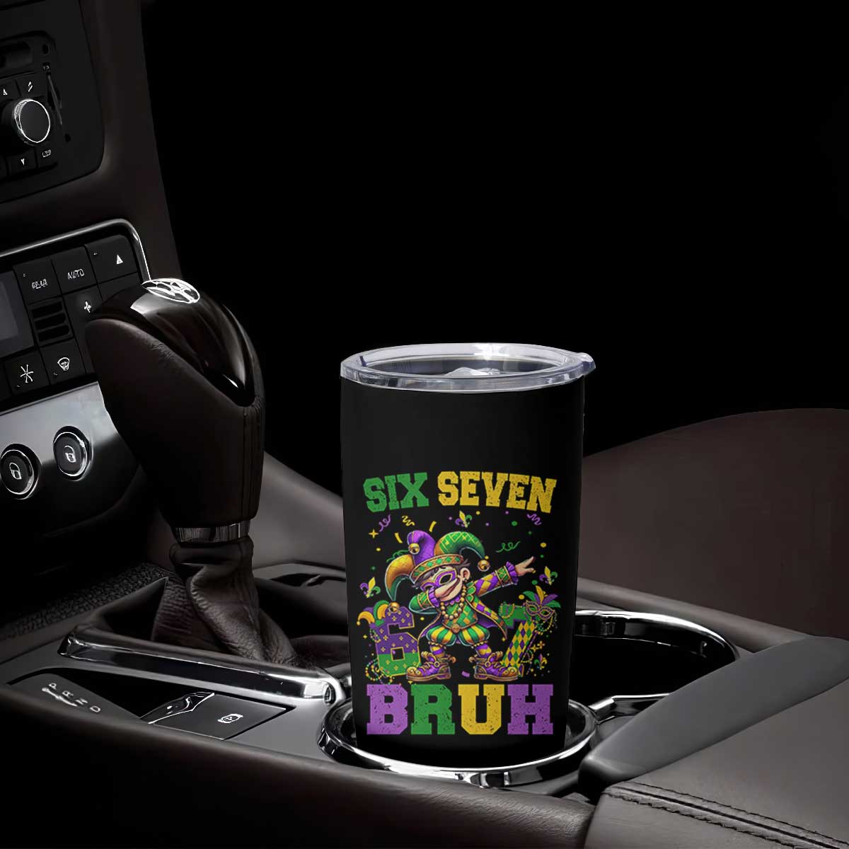 Funny 67 Mardi Gras Tumbler Cup Six Seven Bruh Dabbing Jester TS11 Print Your Wear