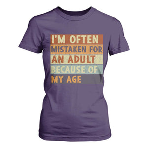 Funny I Am Often Mistaken For An Adult Because Of My Age T Shirt For Women TS11 Purple Print Your Wear