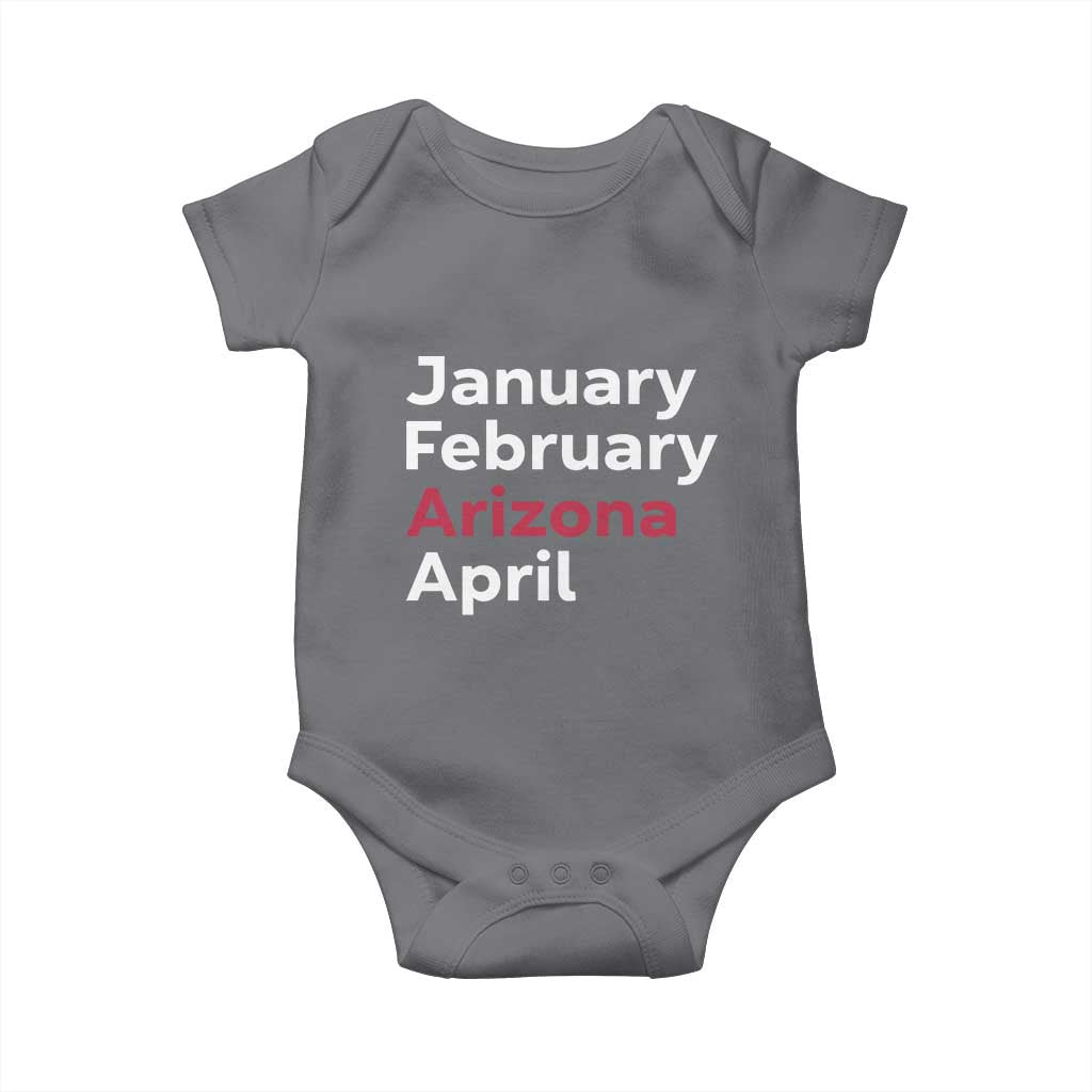January February Arizona April Baby Onesie AZ Sport Fan Pride TS12 Charcoal Print Your Wear