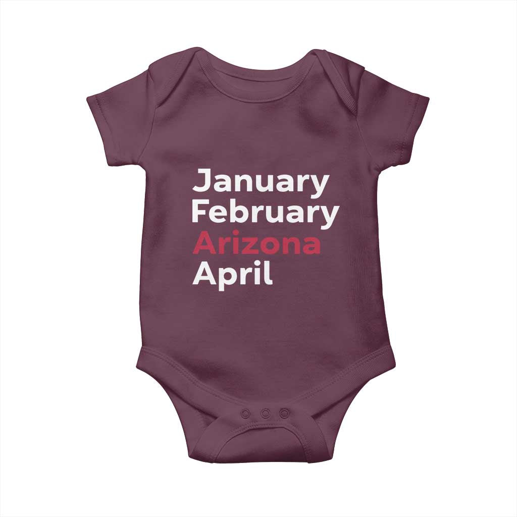 January February Arizona April Baby Onesie AZ Sport Fan Pride TS12 Maroon Print Your Wear