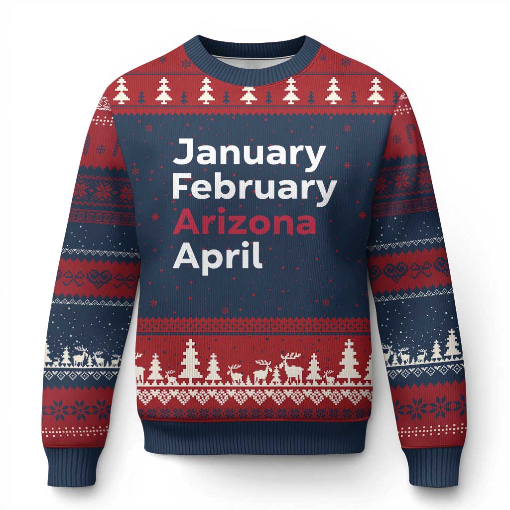 January February Arizona April Ugly Christmas Sweater AZ Sport Fan Pride TS12 Navy Red Print Your Wear