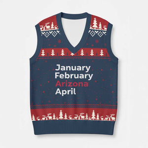 January February Arizona April V-Neck Knit Sweater Vest AZ Sport Fan Pride TS12 Navy Red Print Your Wear