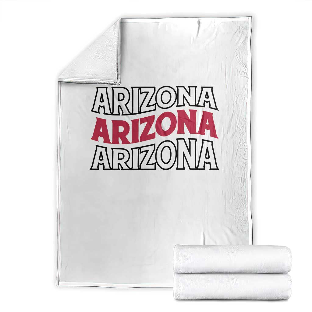 Retro Arizona Lover Throw Blanket Groovy Typography Vintage 70s State TS12 White Print Your Wear