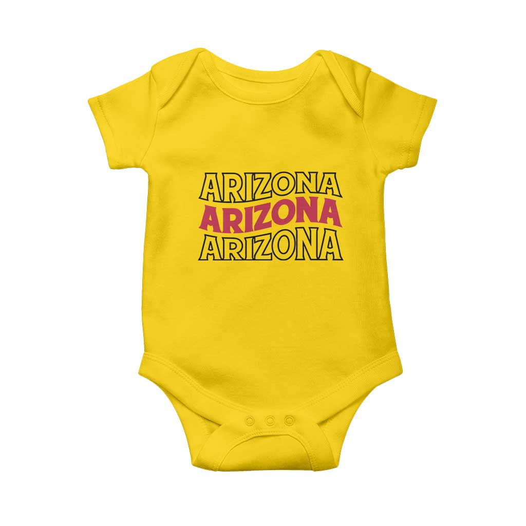 Retro Arizona Lover Baby Onesie Groovy Typography Vintage 70s State TS12 Daisy Print Your Wear