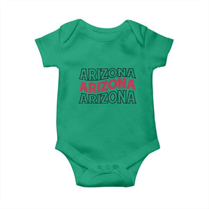Retro Arizona Lover Baby Onesie Groovy Typography Vintage 70s State TS12 Irish Green Print Your Wear