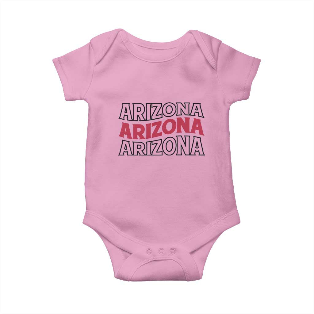 Retro Arizona Lover Baby Onesie Groovy Typography Vintage 70s State TS12 Light Pink Print Your Wear